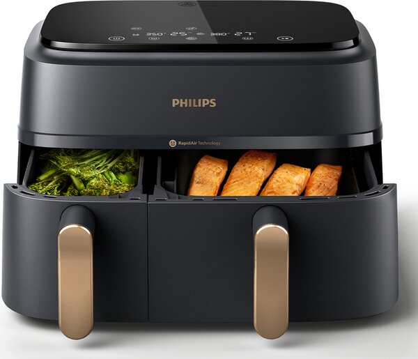 Philips Friggitrice ad Aria Airfryer Capacit 9 Litri Potenza 2750 Watt con Doppio Cestello colore Antracite - NA352/00
