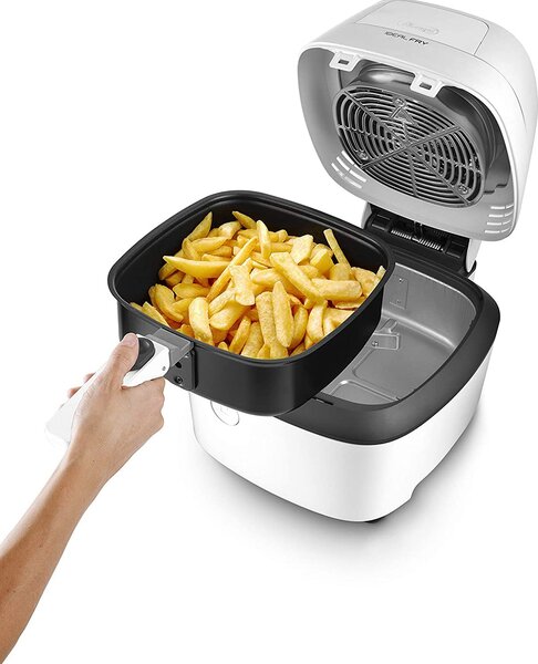 De Longhi Friggitrice ad Aria Capacit 1.25 Litri Potenza 1400 Watt Ciotola antiaderente colore Bianco - FH2101 IdealFry
