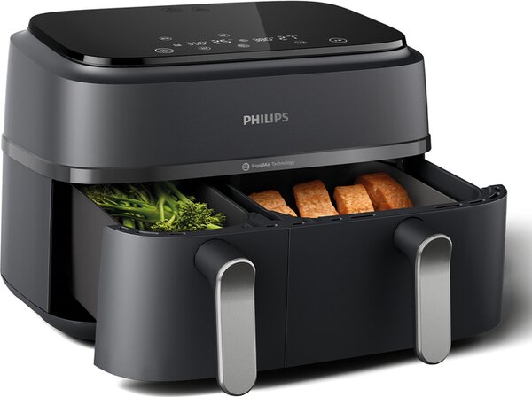 Philips Friggitrice ad Aria Airfryer Capacit 9 Litri Potenza 2750 Watt con Doppio Cestello colore Antracite - NA352/00