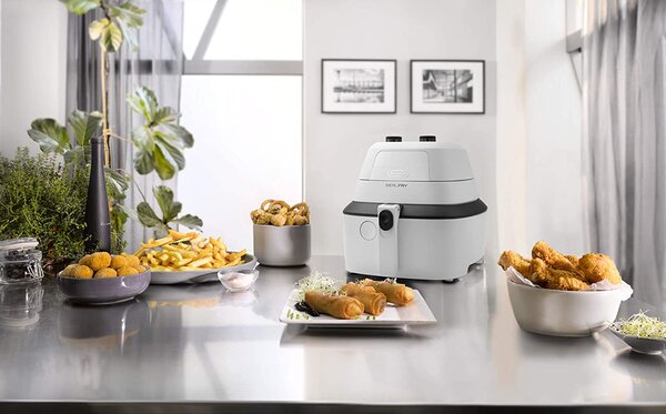 De Longhi Friggitrice ad Aria Capacit 1.25 Litri Potenza 1400 Watt Ciotola antiaderente colore Bianco - FH2101 IdealFry