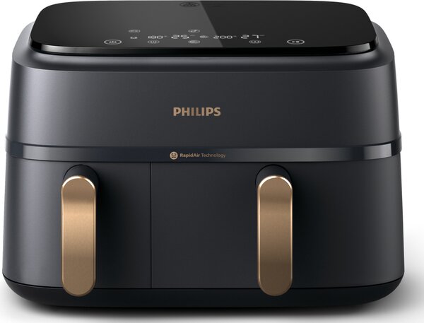 Philips Friggitrice ad Aria Airfryer Capacit 9 Litri Potenza 2750 Watt con Doppio Cestello colore Antracite - NA352/00