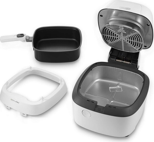 De Longhi Friggitrice ad Aria Capacit 1.25 Litri Potenza 1400 Watt Ciotola antiaderente colore Bianco - FH2101 IdealFry