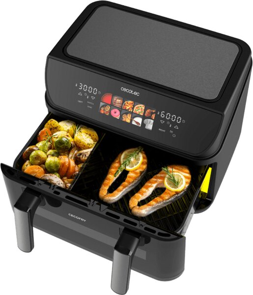 Cecotec Friggitrice ad Aria Capacit 10 Litri Potenza 2800 Watt Doppio Cestello Termostato Regolabile colore Nero - A01_EU01_100842 Cecofry&Grill D