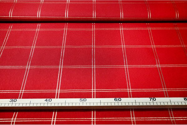 Federa decorativa natalizia rosso con lurex