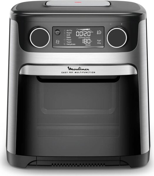 Moulinex Friggitrice ad Aria Capacit 15 Litri Potenza 2700 Watt 9 Programmi di Cottura Temperatura Max 230 C colore Nero / Inox - AL556D Easy Fry