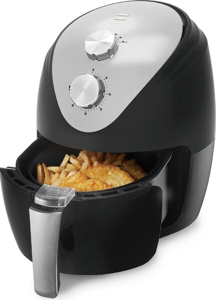 Tata Linda Friggitrice ad Aria Capacit 2.5 Litri Potenza 1500 Watt Termostato Regolabile Timer colore Nero - 49468