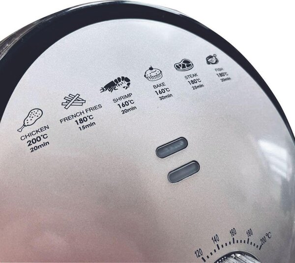 Tata Linda Friggitrice ad Aria Capacit 2.5 Litri Potenza 1500 Watt Termostato Regolabile Timer colore Nero - 49468