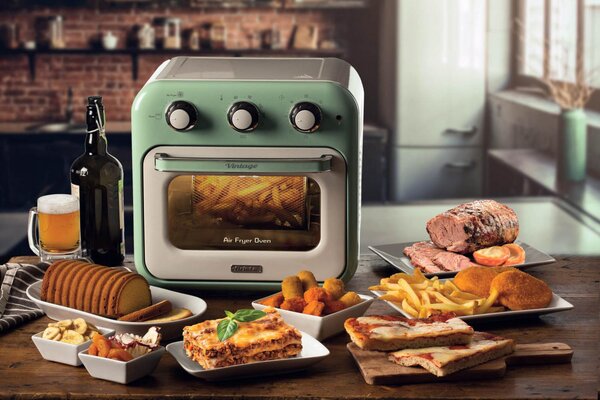 Ariete Friggitrice ad Aria Capacit 16 Litri Potenza 1400 Watt con Funzione Rotisserie colore Verde - ARI463204