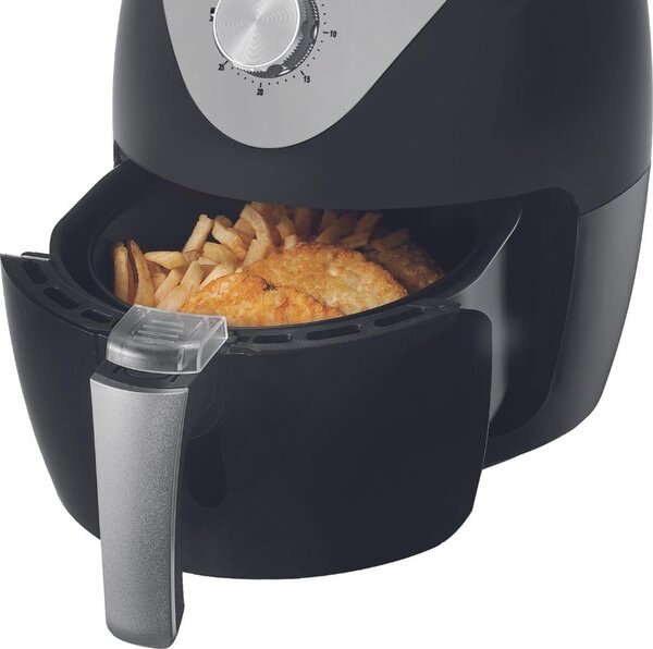 Tata Linda Friggitrice ad Aria Capacit 2.5 Litri Potenza 1500 Watt Termostato Regolabile Timer colore Nero - 49468