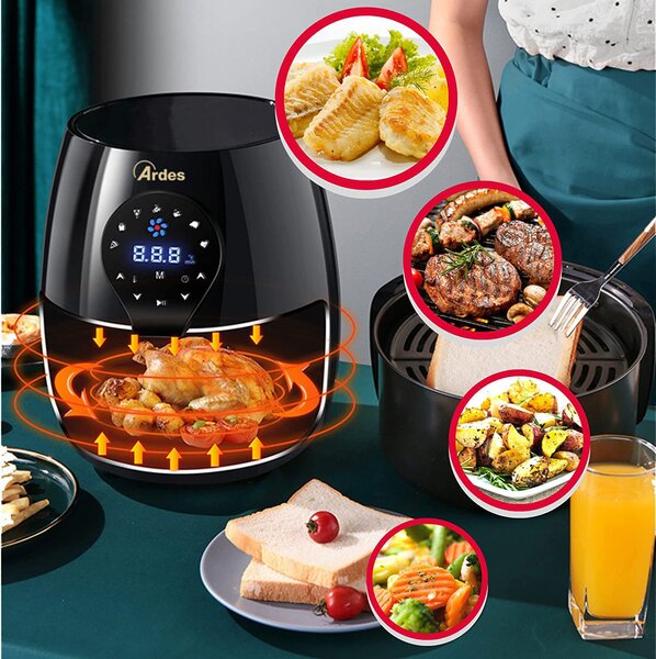 Ardes Friggitrice ad Aria Capacit 3.5 Litri Potenza 1000 Watt con Timer e Termostato - K33