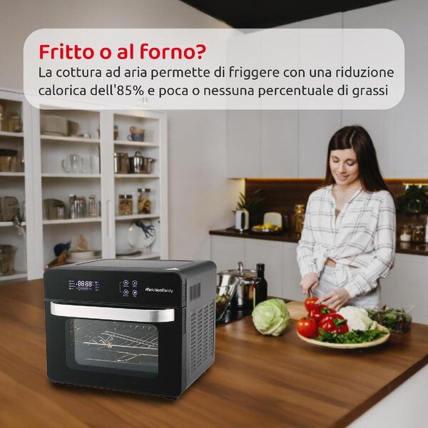 Melchioni Friggitrice ad Aria Capacit 24 Litri Potenza 1700 Watt Fornetto Ventilato con Grill e Timer - VITTORIA