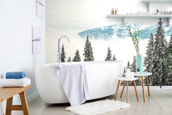 Fotomurale – Alberi di pino innevati