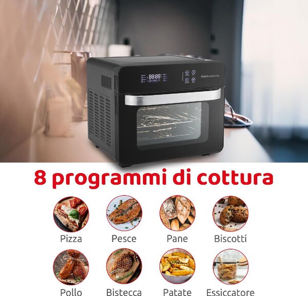 Melchioni Friggitrice ad Aria Capacit 24 Litri Potenza 1700 Watt Fornetto Ventilato con Grill e Timer - VITTORIA