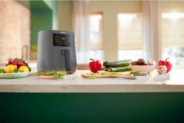 Philips Friggitrice ad Aria Capacit 4 Litri Potenza 1400W Termostato Regolabile e Timer colore Grigio Nero Serie 5000 - HD9255/60