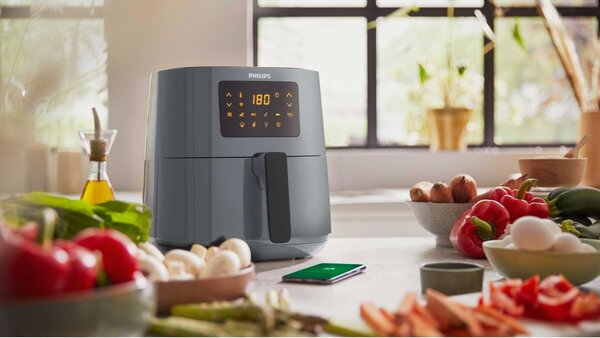 Philips Friggitrice ad Aria Capacit 4 Litri Potenza 1400W Termostato Regolabile e Timer colore Grigio Nero Serie 5000 - HD9255/60