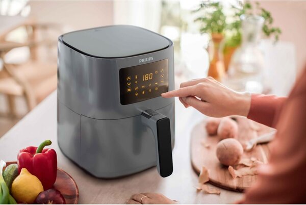 Philips Friggitrice ad Aria Capacit 4 Litri Potenza 1400W Termostato Regolabile e Timer colore Grigio Nero Serie 5000 - HD9255/60
