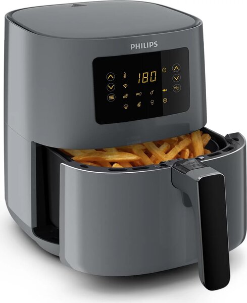 Philips Friggitrice ad Aria Capacit 4 Litri Potenza 1400W Termostato Regolabile e Timer colore Grigio Nero Serie 5000 - HD9255/60
