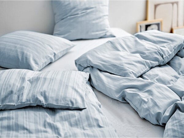 Set copripiumino e federa azzurro in tessuto damascato per letto singolo/per letto esteso 140x220 cm Noble – Södahl