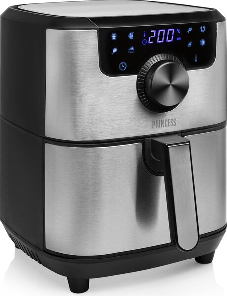 PRINCESS Friggitrice ad Aria Capacit 4.5 Litri Potenza 1500 Watt con Timer e Termostato Regolabile colore Argento - 01.182033.01.001 Aerofryer Dig