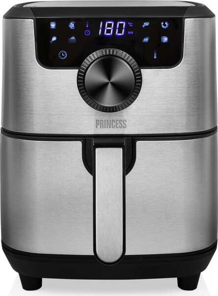 PRINCESS Friggitrice ad Aria Capacit 4.5 Litri Potenza 1500 Watt con Timer e Termostato Regolabile colore Argento - 01.182033.01.001 Aerofryer Dig