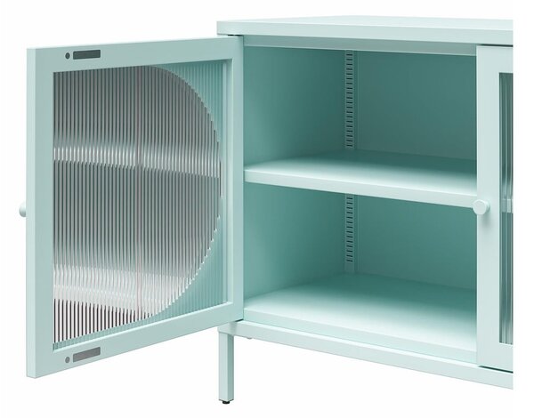Vetrina in metallo azzurra 100x64x40 cm Luna - Støraa