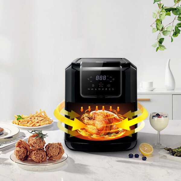 Hisense Friggitrice ad Aria Capacit 5 Litri Potenza 1700 Watt con 8 Programmi e Doppio Cestello - H06AFBS1S3