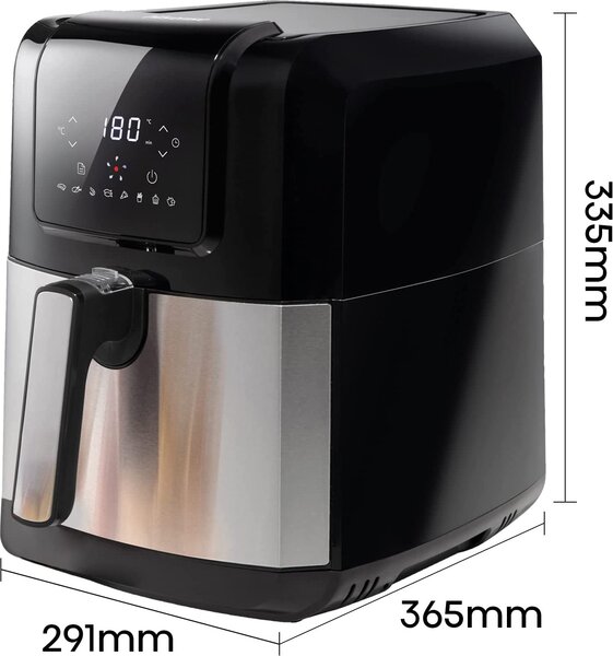 Hisense Friggitrice ad Aria Capacit 5 Litri Potenza 1700 Watt con 8 Programmi e Doppio Cestello - H06AFBS1S3