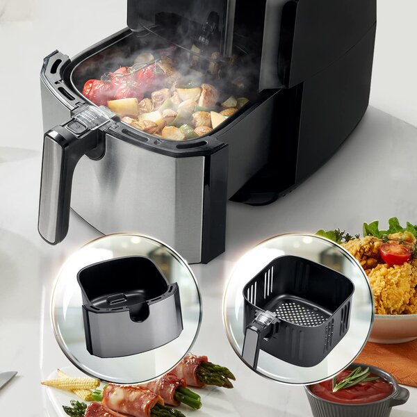 Hisense Friggitrice ad Aria Capacit 5 Litri Potenza 1700 Watt con 8 Programmi e Doppio Cestello - H06AFBS1S3
