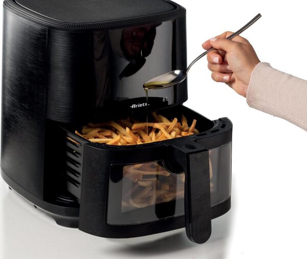 Ariete Friggitrice ad Aria Capacit 6 Litri Potenza 1300 Watt Capacit di Cottura 2,5kg colore Nero - 4626 Airy Fryer