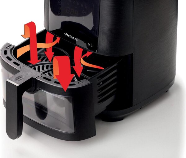 Ariete Friggitrice ad Aria Capacit 6 Litri Potenza 1300 Watt Capacit di Cottura 2,5kg colore Nero - 4626 Airy Fryer