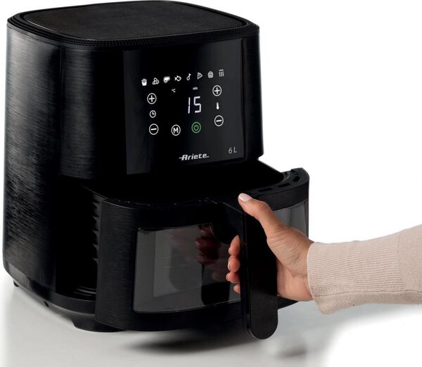 Ariete Friggitrice ad Aria Capacit 6 Litri Potenza 1300 Watt Capacit di Cottura 2,5kg colore Nero - 4626 Airy Fryer