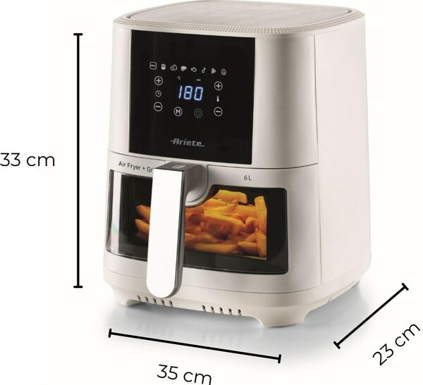 Ariete Friggitrice ad Aria Capacit 6 Litri Potenza 1300W Temperatura massima 200 colore Bianco - 4626 Airy Fryer