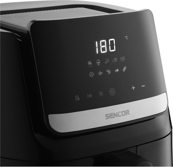 SENCOR Friggitrice ad Aria Capacit 6.5 Litri Potenza 1600 Watt Display LED con Timer colore Nero - SFR 6550BK