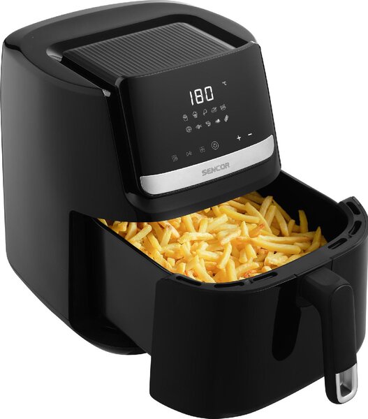 SENCOR Friggitrice ad Aria Capacit 6.5 Litri Potenza 1600 Watt Display LED con Timer colore Nero - SFR 6550BK