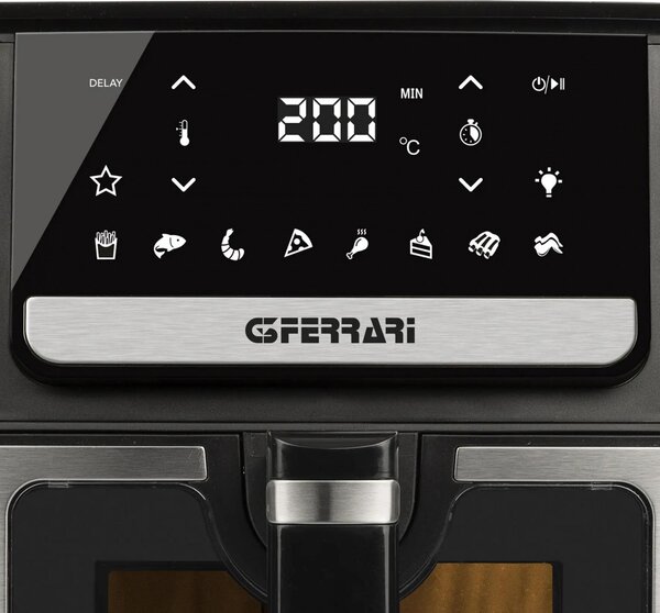G3 Ferrari Friggitrice ad Aria Capacit 6.5 Litri Potenza 1700 Watt colore Nero e Acciaio Inox - G10207 Friggisano