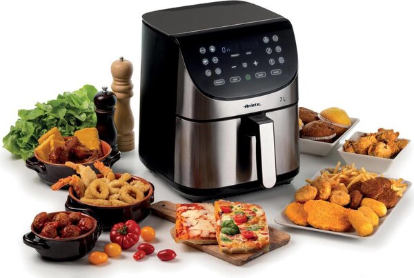 Ariete Friggitrice ad Aria Capacit 7 Litri Potenza 1800 W colore Nero e Acciaio - 4628 Metal