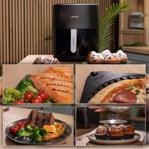 Cecotec Friggitrice ad Aria Capacit 6.5 Litri Potenza 2200 Watt con Termostato Regolabile colore Nero - A01_EU01_100500 Cecofry&Grill Duoheat 6500