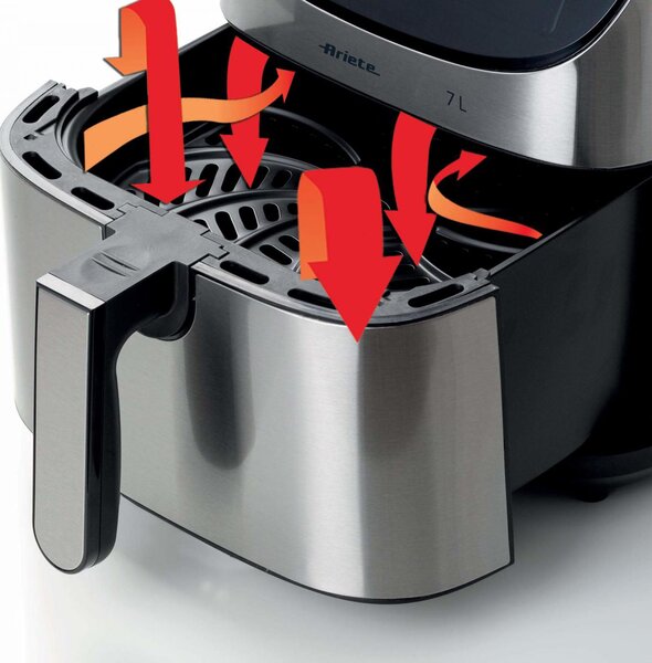 Ariete Friggitrice ad Aria Capacit 7 Litri Potenza 1800 W colore Nero e Acciaio - 4628 Metal