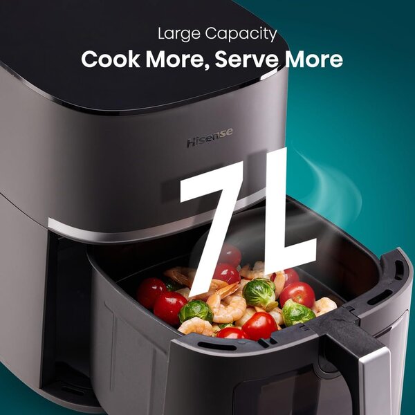 Hisense Friggitrice ad Aria Capacit 7 Litri Potenza 1800 Watt con Finestra e Controlli Touch colore Nero - HAF1900D