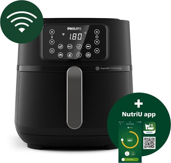Philips Friggitrice ad Aria Capacit 7,2 Litri Potenza 2000W Multifunzione colore Nero - Series 5000 HD9285/93