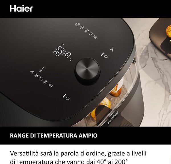 Haier Friggitrice ad Aria Capacit 7 Litri Potenza 2000 Watt con 9 Programmi colore Nero Serie 5 - HAF5TWA 011