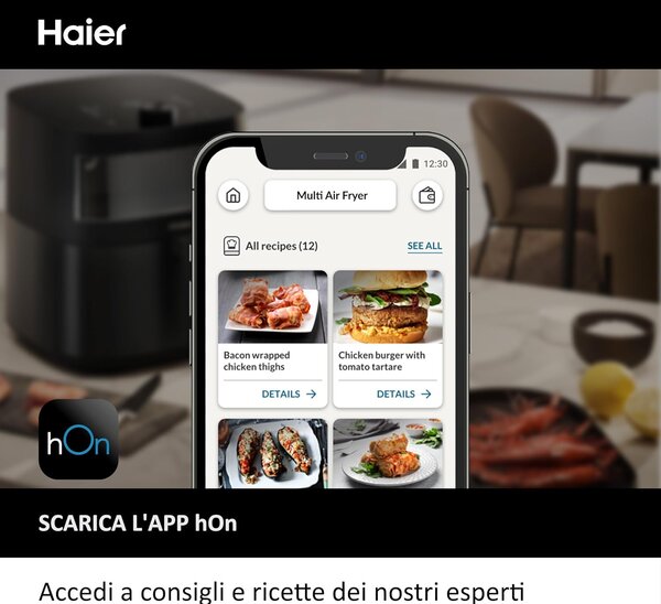 Haier Friggitrice ad Aria Capacit 7 Litri Potenza 2000 Watt con 9 Programmi colore Nero Serie 5 - HAF5TWA 011