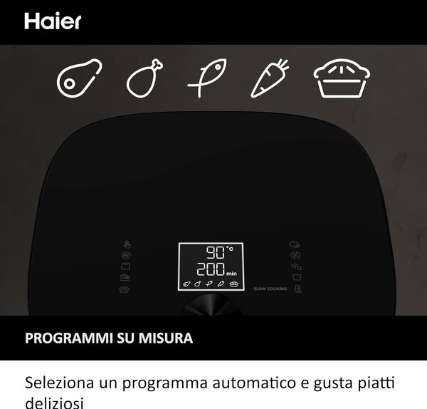 Haier Friggitrice ad Aria Capacit 7 Litri Potenza 2000 Watt con 9 Programmi colore Nero Serie 5 - HAF5TWA 011