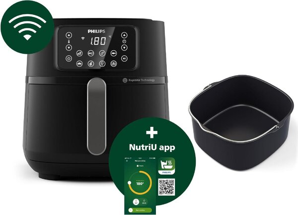 Philips Friggitrice ad Aria Capacit 7,2 Litri Potenza 2000W Multifunzione colore Nero - Series 5000 HD9285/93