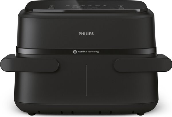 Philips Friggitrice ad Aria Capacit 7.1 Litri Potenza 2450 Watt Doppio Cestello Flessibile con Tecnologia Rapid Air colore Nero - NA150/00 Serie 1