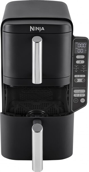 Ninja Friggitrice ad Aria Capacit 7.6 Litri Potenza 2470 Watt con Doppio Cestello, Timer e Termostato Regolabile colore Nero - SL300EU