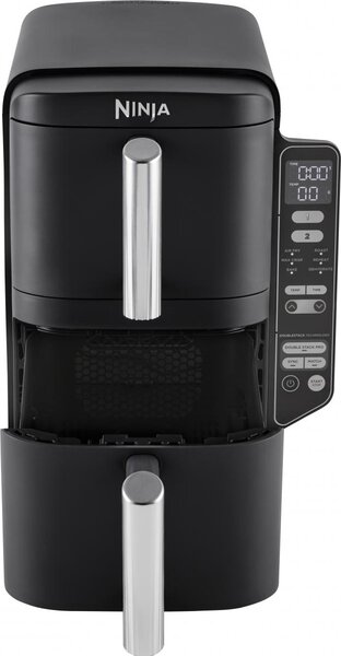 Ninja Friggitrice ad Aria Capacit 7.6 Litri Potenza 2470 Watt con Doppio Cestello, Timer e Termostato Regolabile colore Nero - SL300EU