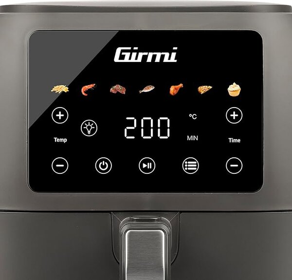 Girmi Friggitrice ad Aria Capacit 8 Litri Potenza 1700 Watt con Timer Ecofrit Deep colore Grigio - FG9200