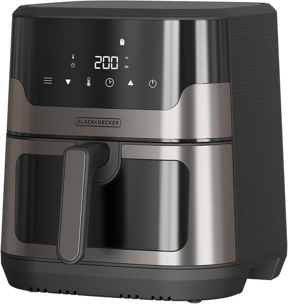 Black & Decker Friggitrice ad Aria Capacit 8 Litri Potenza 1700 Watt con 8 Programmi e Finestra colore Nero - BXAF8001E