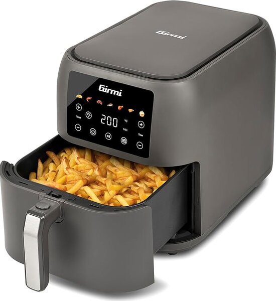 Girmi Friggitrice ad Aria Capacit 8 Litri Potenza 1700 Watt con Timer Ecofrit Deep colore Grigio - FG9200